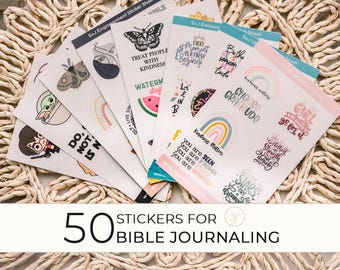 Pack Of 10 Sticker Sheets, 50 Uplifting Stickers, Christian Planner Stickers, Encouragement Decals, Retreat Gifts, Event Stickers Supplies