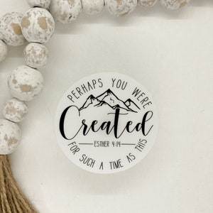 Perhaps You Were Created For Such A Time Like This Clear Christian Sticker, Esther Bible Verse Sticker, Water Flask Christian Sticker image 2