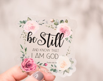 Pack of 50 Stickers,Be Still And Know That I Am God Decal, Christian Quote Sticker, Bible Journaling Supplies, Decals For Tumbler