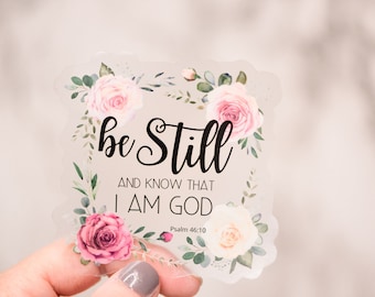 Pack of 50 Stickers,Be Still And Know That I Am God Decal, Christian Quote Sticker, Bible Journaling Supplies, Decals For Tumbler