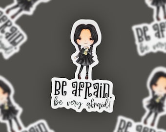 Wednesday Sticker, Halloween Party Supplies, Goth Car Decal, Spooky Decal, Die Cut Sticker, Vinyl Sticker, Window Decal, Waterproof Sticker