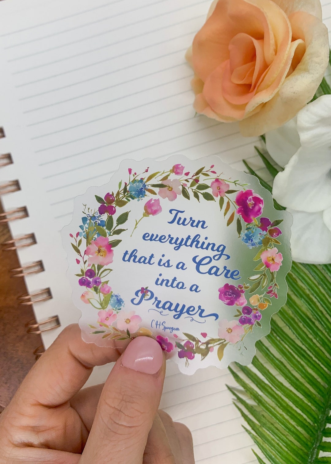 Prayer Sticker: Floral Christian Bible Journaling, Waterproof Vinyl - Etsy