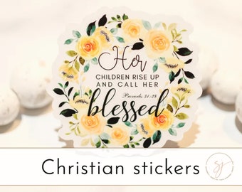 Christian Sticker, Bible Verse Sticker, Bible Journaling Sticker, Catholic Decal, Church Labels, Inspirational Sticker, Water Bottle Sticker
