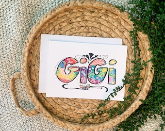 Gigi Card, Granny Gift, Grandma Greeting Card, Glossy Card, Appreciation Card, Gigi Birthday Card, Colorful Card, Grandma Gift