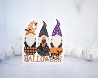 Halloween Sticker, Gnomes Sticker, Happy Halloween, Spooky October, Pumpkin Decal, Trick Or Treat, Car Accessories, Vinyl Fall Decal, Gift