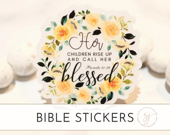 Christian Sticker, Bible Verse Sticker, Bible Journaling Sticker, Catholic Decal, Church Labels, Inspirational Sticker, Water Bottle Sticker