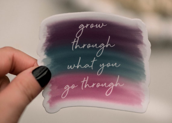Pastel Stickers: Grow Through What You Go Through, Vinyl Decals - Pack of 50