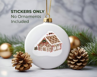 Gingerbread House Sticker, Christmas Ornaments Sticker, Holiday Decal, Xmas House Decor, Notebook Sticker, Gift For Kids, Christmas Wrapping