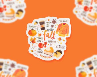 Autumn Vinyl Sticker: Waterproof Fall Car Decal