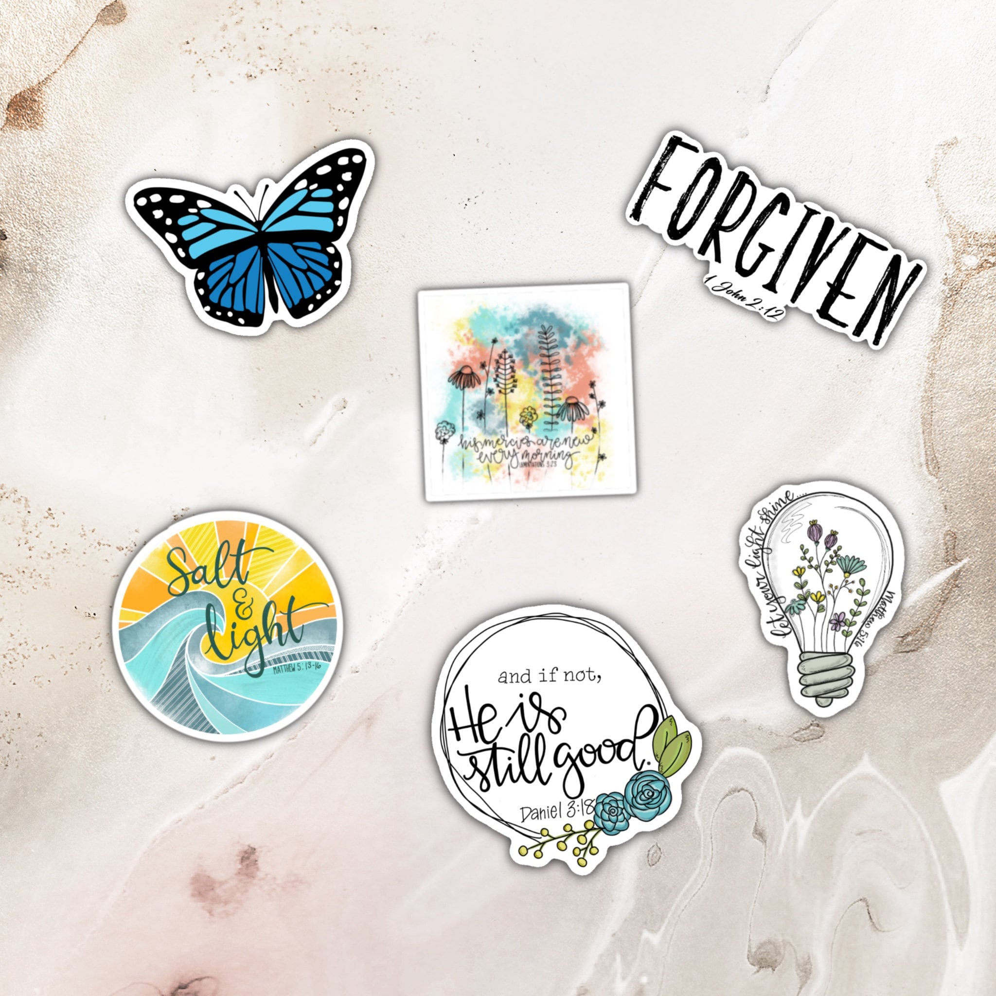 Christian Sticker Pack Faith Stickers Bible Stickers Laptop Etsy