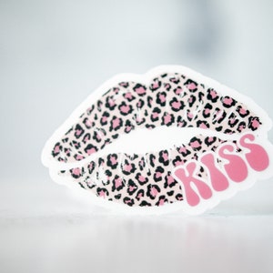 Leopard Lippen Aufkleber, Kuss Aufkleber, Handy Aufkleber, Telefon Aufkleber, Scrapbooking Aufkleber, Girly Aufkleber, Vinyl Aufkleber, Autozubehör