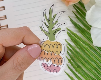 Pineapple Sticker, Scrapbook Stickers, Water Bottle Sticker, Fruit Clear Sticker, Vinyl Label, Junk Journal, Computer Decal,Best Friend Gift