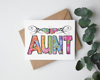 Aunt Card, Appreciation Card, 5" x 7" Greeting Card, White Envelope Included