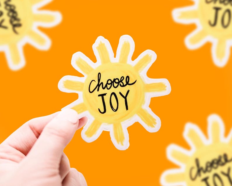 Choose Joy Sticker, Mental Health Stickers, Kindle Sticker, Sun Decal, Encouraging Stickers, Water Bottle Labels, Uplifting Stickers image 1