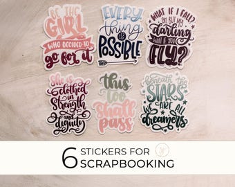 Pack Of 6 Girl Power Stickers, Planner Stickers, Self Care Stickers, Feminist Sticker, Empowerment Decals,Vision Board Stickers,Care Package