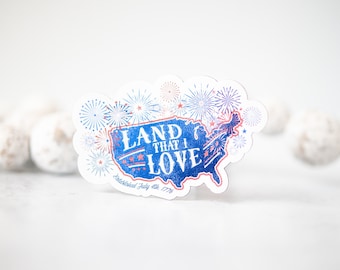 3" Magnet, Land That I love Magnet, USA Map Magnet, Patriotic Fridge Magnet, American Magnet, Patriot Magnet, Laptop Magnet, 4th Of July