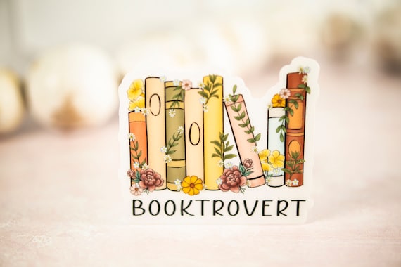 Booktrovert Sticker, Book Stickers, Kindle Sticker, Romantasy Sticker, Bookish Decal, Laptop Sticker, Book Worm Gift, Reader Sticker, Vinyl