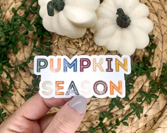 Pumpkin Season Sticker, Fall Sticker, Thanksgiving Decal, Water Bottle Sticker, Window Decal, Car Accessories, Bumper Sticker, Vinyl Sticker