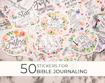 Christian Stickers Pack Of 50, Religious Stickers, Bible Stickers, Bible Study Supplies, Christian Retreat Favors,Church Conference Stickers