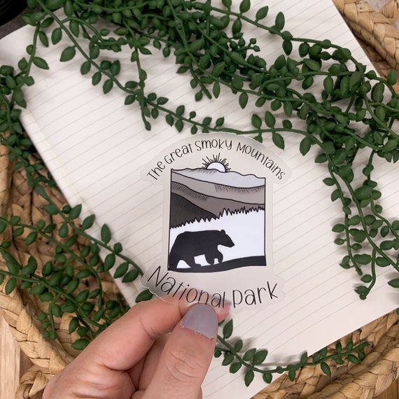 Great Smoky Mountains Stickers, National Park Sticker, Vinyl Decal, Travel Stickers, Notebook Label, Water Bottle Sticker, Patriotic Sticker