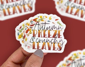 Autumn Leaves Vinyl Sticker: Weatherproof Fall Decal