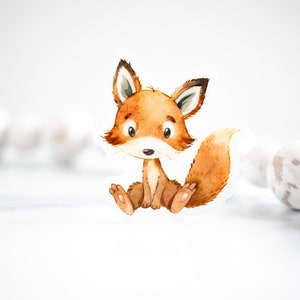 Cute Fox Sticker, Woodland Decal, Nursery Sticker, Animal Decal, Kawaii Sticker, Chibi Fox Sticker, Water Bottle Decal, Bike Sticker,Planner