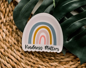 Mini Kindness Matters Sticker, Laptop Vinyl Sticker, Be Kind Decal, Weatherproof , Car Decals, Notebook Stickers, Die Cut Sticker, Positive