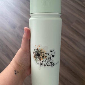 Pegatina "Solo respira", pegatinas de salud mental, pegatinas de vinilo, pegatina para botella de agua, pegatina "Tómalo con calma", pegatina "Cálmate", resistente al agua. imagen 3