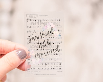 Bible Journaling Supplies, Christian Stickers, Bible Verse Sticker, Great Is Thy Faithfulness Sticker,Lamentations 2 22 23,Scripture Sticker