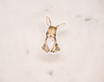 Chinese New Year Sticker, Bunny Sticker, Easter Stickers, Brown Rabbit Decal, Mini Hare Label, Waterproof Sticker, Car Decal