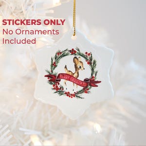 Adesivo natalizio, adesivo Buon Natale, adesivo in vinile, etichetta festiva, adesivo con animali, adesivo con renne, adesivo impermeabile, adesivi dell'Avvento