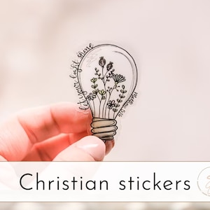 Sticker Laissez votre lumière briller, Sticker chrétien, Étiquette de verset de la Bible, Sticker religieux, Stickers foi transparents, Étiquette pour ordinateur portable, Bouteille d'eau
