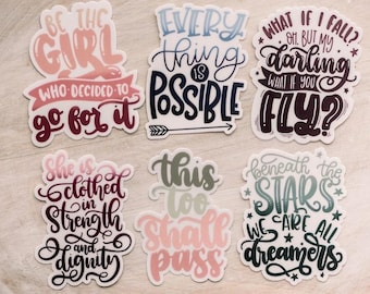 Pack Of 6 Girl Power Stickers, Feminist Sticker, Laptop Sticker, Water Bottle Decal, Planner Sticker, Kindle Sticker, Woman's Rights