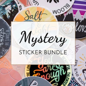 Mystery Sticker Pack, Water Bottle Vinyl Stickers, Waterproof Sticker, Tumbler Label, Journal Stickers, Grab Bag With Random Stickers