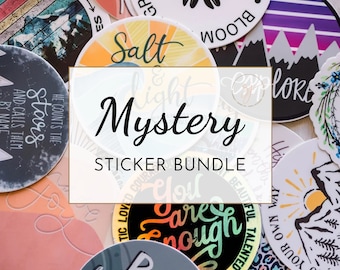 Mystery Sticker Pack, Water Bottle Vinyl Stickers, Waterproof Sticker, Tumbler Label, Journal Stickers, Grab Bag With Random Stickers