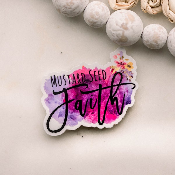 Mustard Seed Faith Sticker, Purple Label, Die Cut Decal, Christian Stickers, Jesus Car Decals, Bible Journaling, Faith Labels, Laptop Decals
