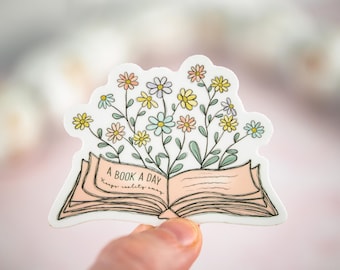 A Book A Day Keeps Reality Away, Funny Bookish Sticker, Teacher Christmas Gift, Bookworm Stickers, Gifts For Book Lovers, Gifts For Friends