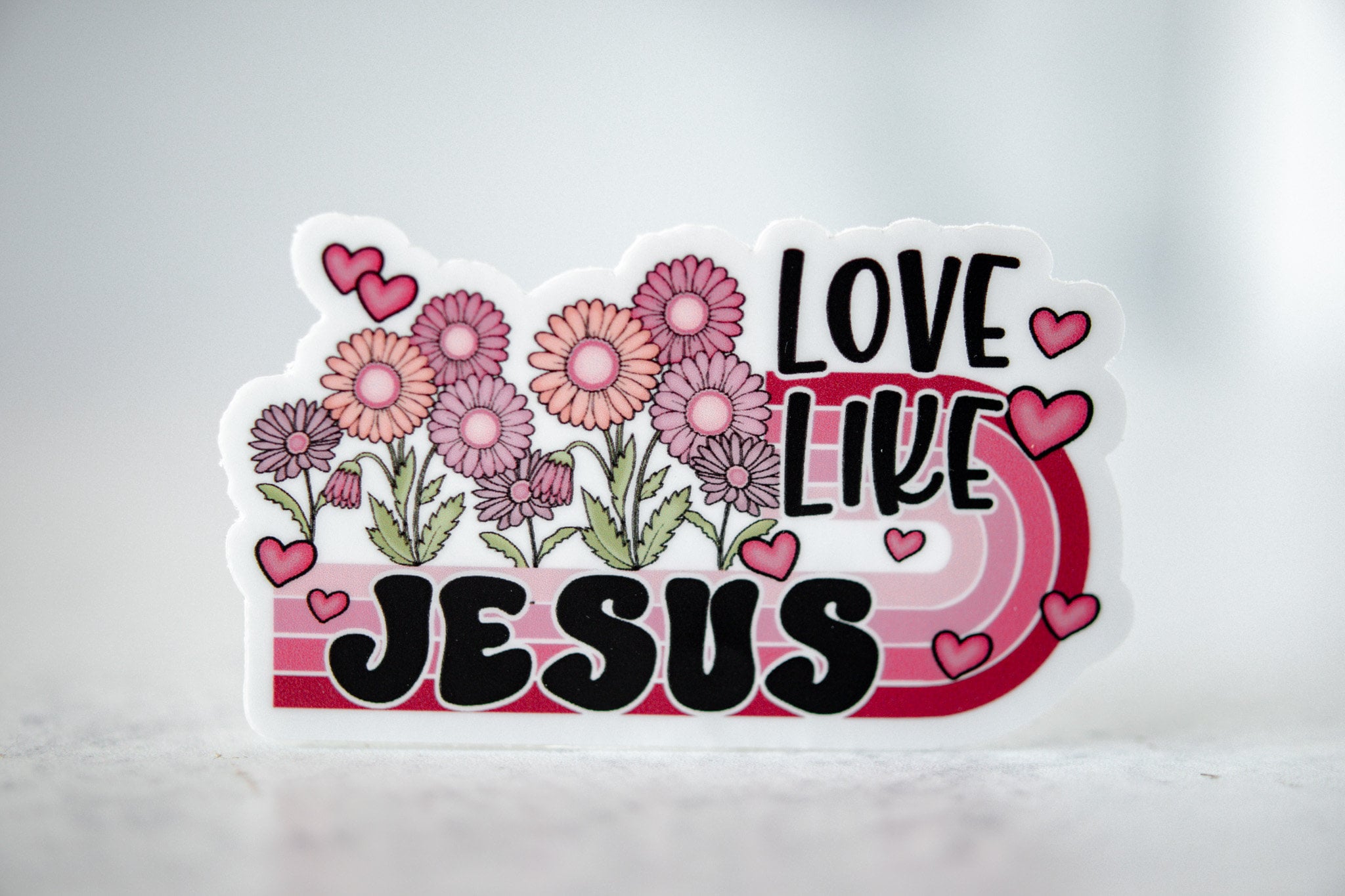 Love Like Jesus Sticker, Pink Floral Label, Christian Stickers, Water  Bottle Decal, Bible Journaling, Jesus Sticker, God Sticker, Vinyl