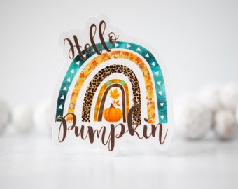 Fall Sticker, Halloween Sticker, Hello Pumpkin Sticker, Autumn Decal, Car Accessories, Vinyl Sticker, Tumbler Sticker, Waterproof Sticker
