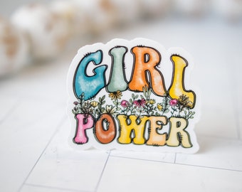 Girl Power Sticekr, Floral Decal, Feminism Sticker, Empowerment Label, Vinyl Sticker, Water Bottle Decal, Motivational Sticker, Women Matter