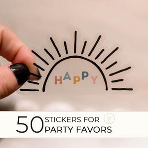 Happy stickers groothandel, bulk stickers, zon vinyl stickers, 50 stickers positieve geestelijke gezondheid, waterdichte stickers, opbeurende stickers, retraite