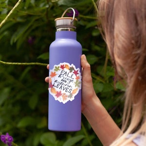 Fall Breeze And Autumn Leaves Sticker, Vinyl Decal, Die Cut Sticker, Water Bottle Decal, Computer Sticker, Autumn Decal, Notebook Sticker