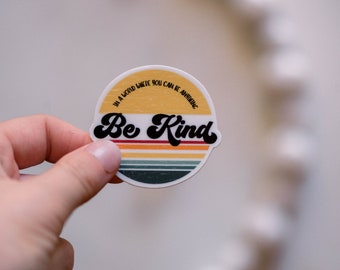 Be Kind, Waterproof Stickers, Water Bottle Stickers, Planner Stickers, Car Stickers, Be Kind Retro Stickers, Bulk Stickers