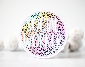 Social Worker Magnet, Labor Day Gift, Leopard Magnet, 3" Magnet, Profession Magnet, Pastel Magnet, Colorful Car Accessories, Laptop Magnet