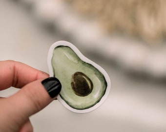 Avocado Sticker, Vinyl Stickers, Fruit Label, Waterproof Decal, Mini Avocado Sticker, Die Cut Label, Travel Sticker, Car Window Decal