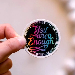 Você é o suficiente, Mini adesivo, Adesivo positivo, Adesivo circular, Adesivo de amor próprio, Etiqueta encorajadora, Adesivo motivacional, Adesivo à prova d'água