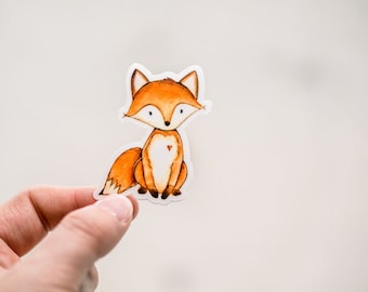 Mini Fox Sticker, Laptop Decal, Vinyl Sticker, Computer Decal, Animal Sticker, Water Bottle Fox Label, Waterproof Sticker, Animal Lover Gift