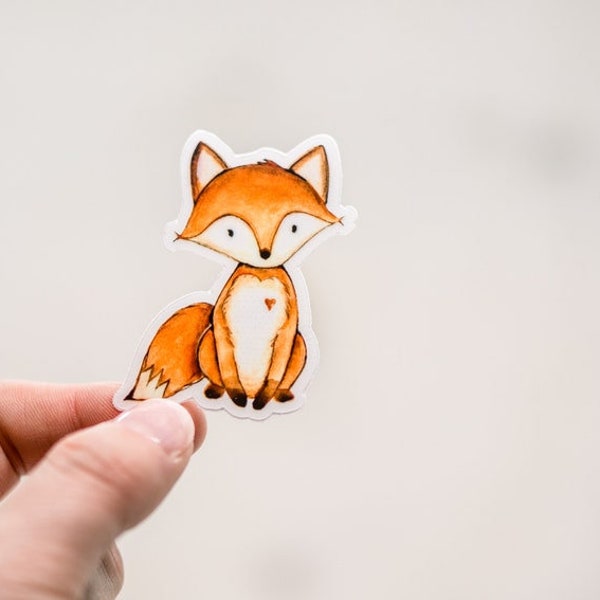 Mini Fox Sticker, Laptop Decal, Vinyl Sticker, Computer Decal, Animal Sticker, Water Bottle Fox Label, Waterproof Sticker, Animal Lover Gift