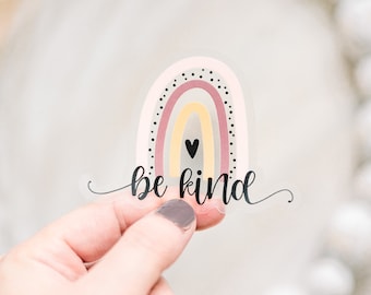Be kind rainbow decal for tumblers in size 3x3 in