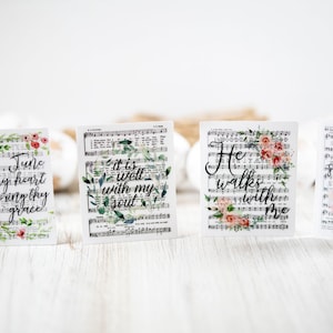 Lot de 4 cantiques chrétiens autocollants, autocollants de journalisme biblique, fournitures de scrapbooking, autocollants religieux, lot d'autocollants en vrac, verset de la Bible